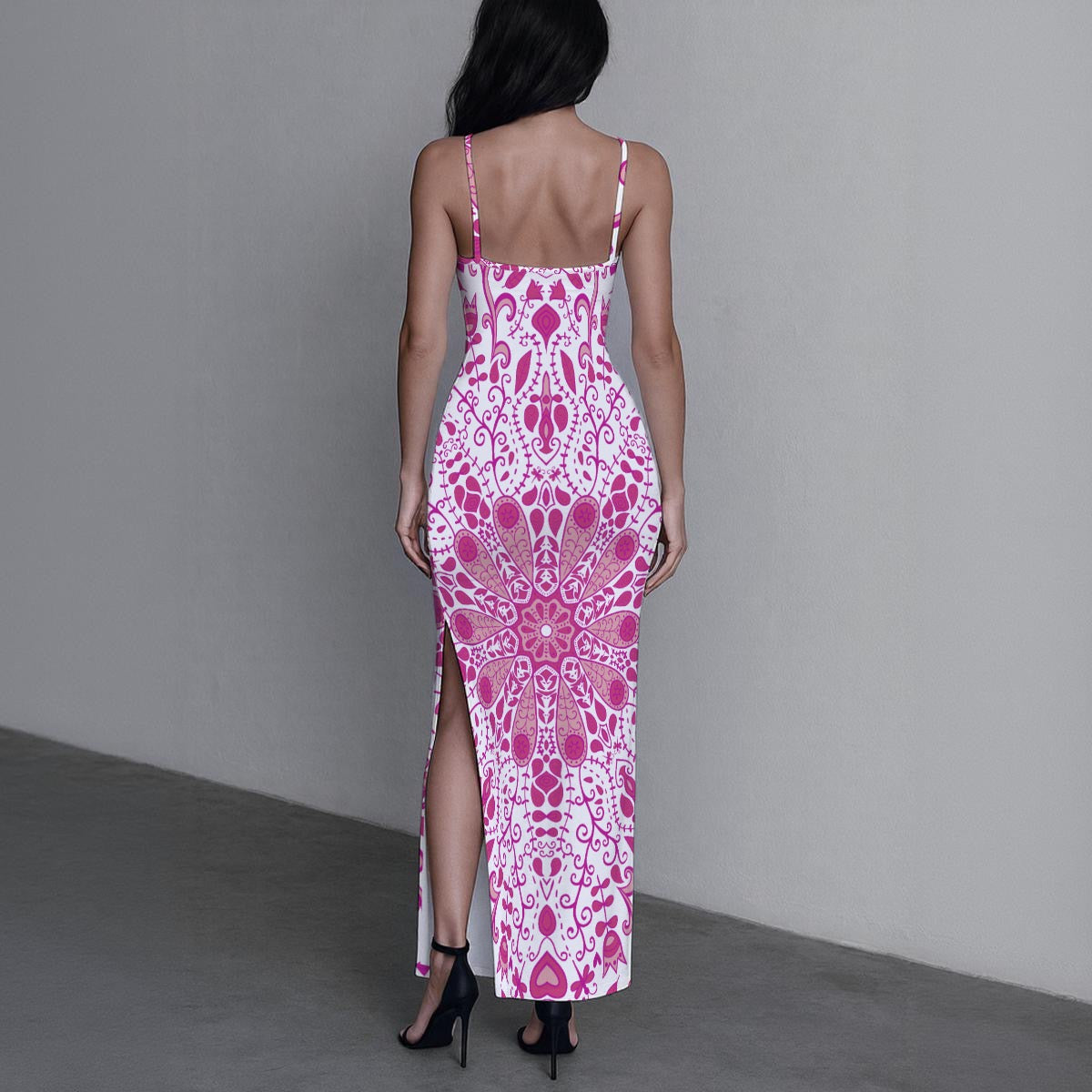 All-Over Print Women's Long Dress with Slit